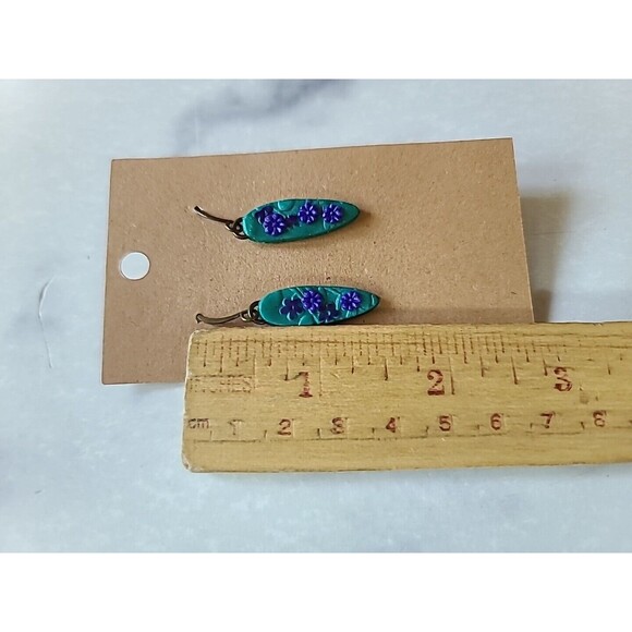 Polymer Clay Floral Dangling Pierced Earrings New - Picture 9 of 10